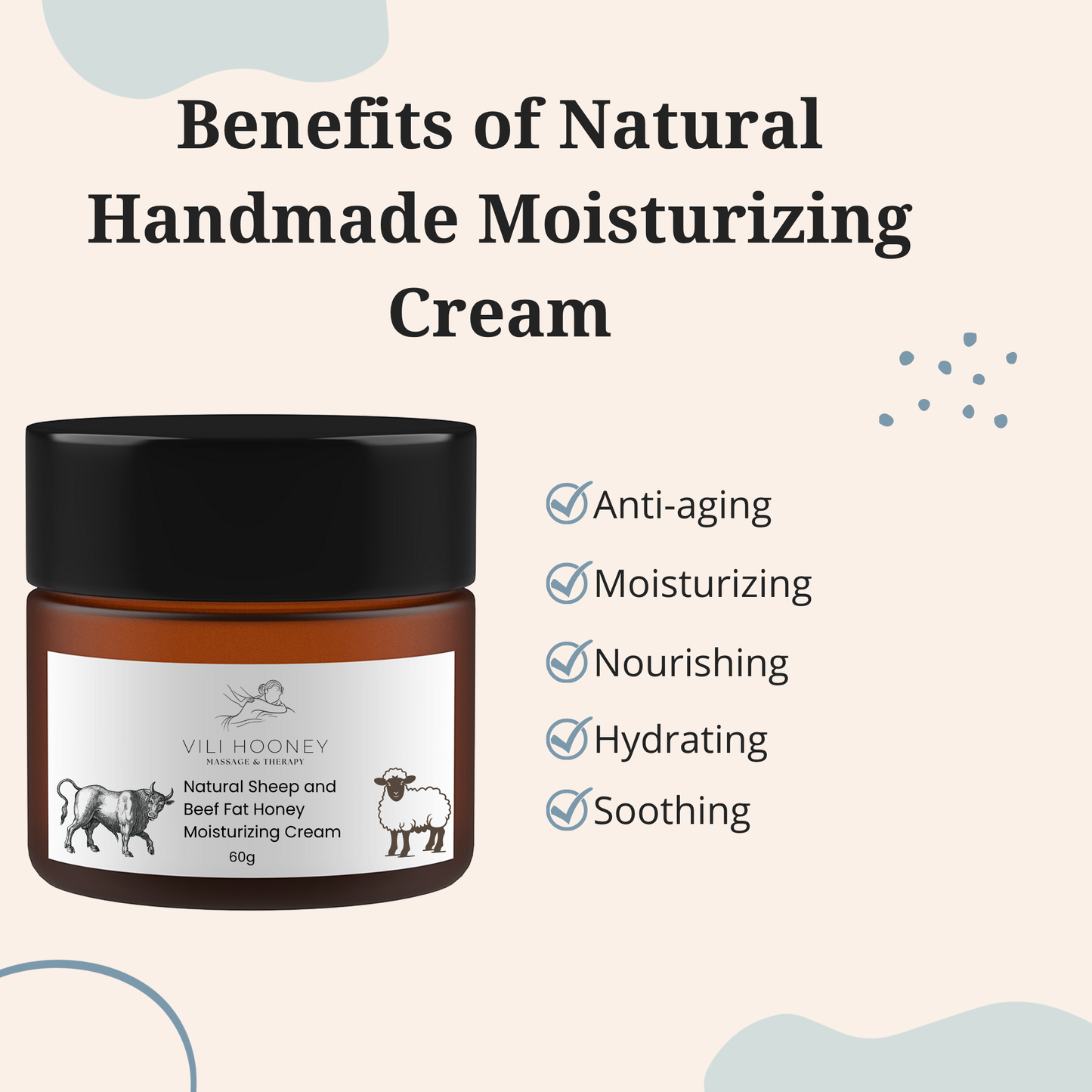 Handmade Natural Sheep and Beef Fat Honey Moisturizing Cream
