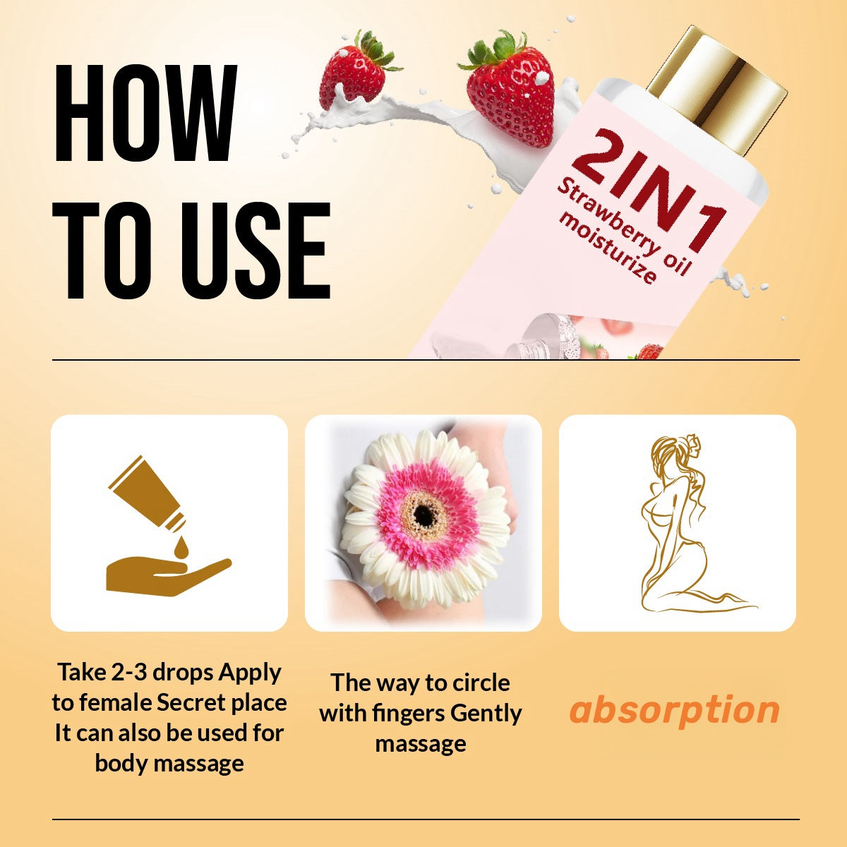 Strawberry Lady's Massage Lubricating Oil