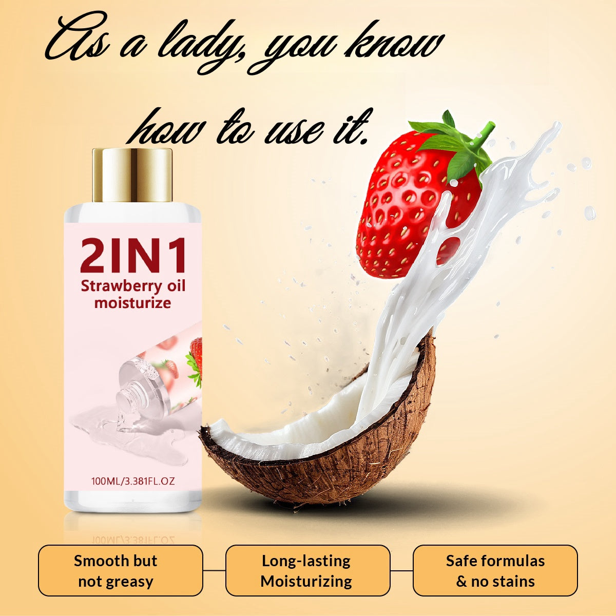 Strawberry Lady's Massage Lubricating Oil