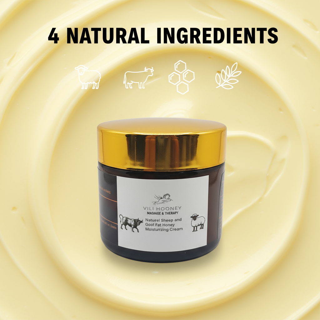 Handmade Natural Sheep and Beef Fat Honey Olive and Rose oil Moisturizing Cream