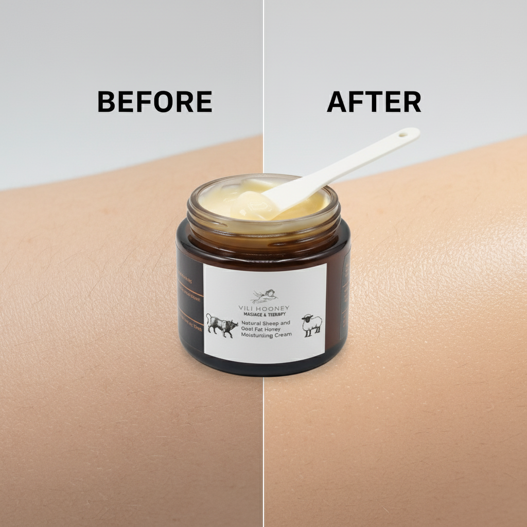 Handmade Natural Sheep and Beef Fat Honey Olive and Rose oil Moisturizing Cream