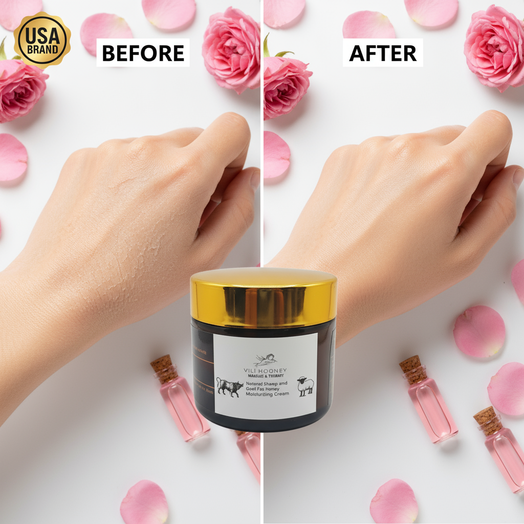 Handmade Natural Sheep and Beef Fat Honey Olive and Rose oil Moisturizing Cream