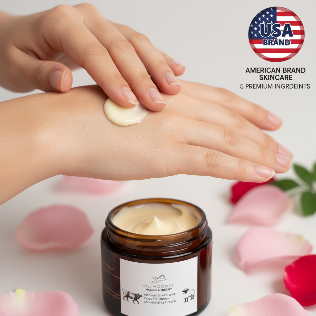 Handmade Natural Sheep and Beef Fat Honey Olive and Rose oil Moisturizing Cream