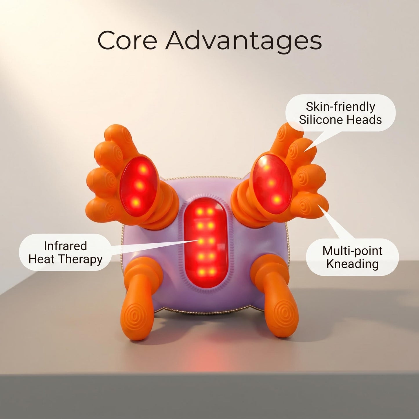 LUMA Red Light Neck & Shoulder Massager — Heated Cordless Relief Device