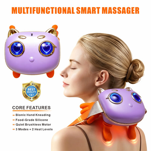 LUMA Red Light Neck & Shoulder Massager — Heated Cordless Relief Device