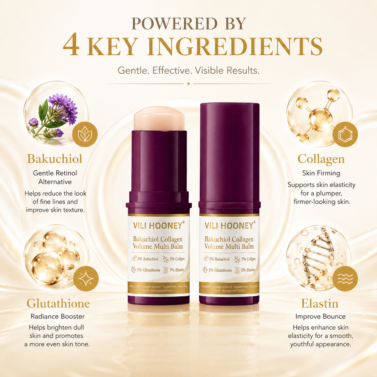 Bakuchiol Collagen Multi Balm by Vili Hooney, gentle retinol alternative for sensitive skin