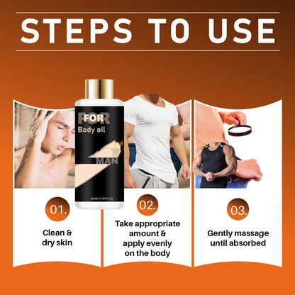 Men's Ginseng Body Massage Oil - Relaxing Botanical Blend